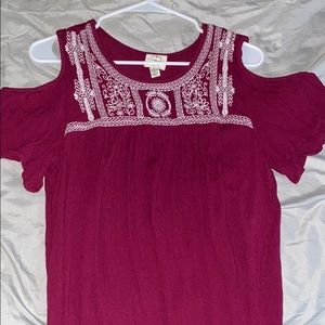 Martin off shoulder patterned T shirt